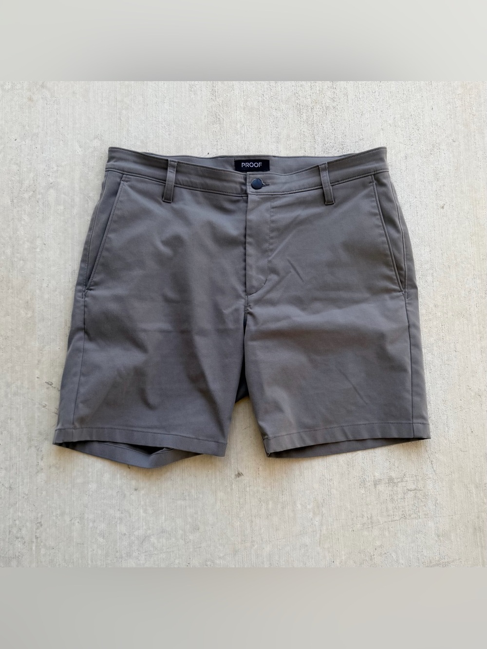 Proof Nomad Shorts Men's 33 Slate Gray Chino Huckberry 6” Inseam Stretch Golf